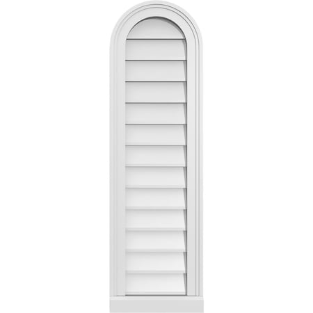 Ekena Millwork Round Top Surface Mount PVC Gable Vent w/ 2"W x 2"P Brickmould Sill Frame, 12"W x 40"H GVPRT12X4003SN